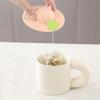 Pack of 6 Cute Cats Ear Cup Lid Cover Tea Bag Holder Silicone Mugs Toppers Teabag Squeezer for Coffee Milk Beverage Cups