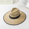 Men's new fishing hat outdoor Sun hat summer hand woven mat cool straw hat sun hat knight jazz hat