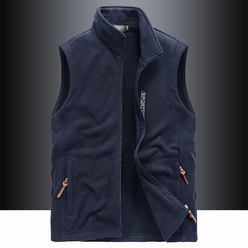 2025 Windproof Fleece Vest - Velvet-Lined, Thick, Warm, Stand-Up Collar, Sleeveless for Autumn & Winter