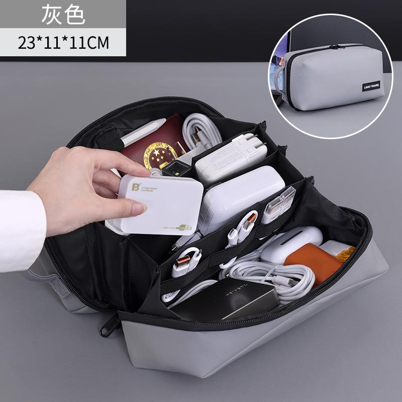 

Cross Border Portable Solid Color Data Cable Storage Bag With Large Capacity Waterproof Thickened Digital Accessories Volcano