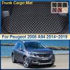 Car Trunk Mat For Peugeot 2008 2013 A94 2014~2019 Anti-dirty Leather Cargo Storage Cushion Boot Carpet Pad Interior Accessories