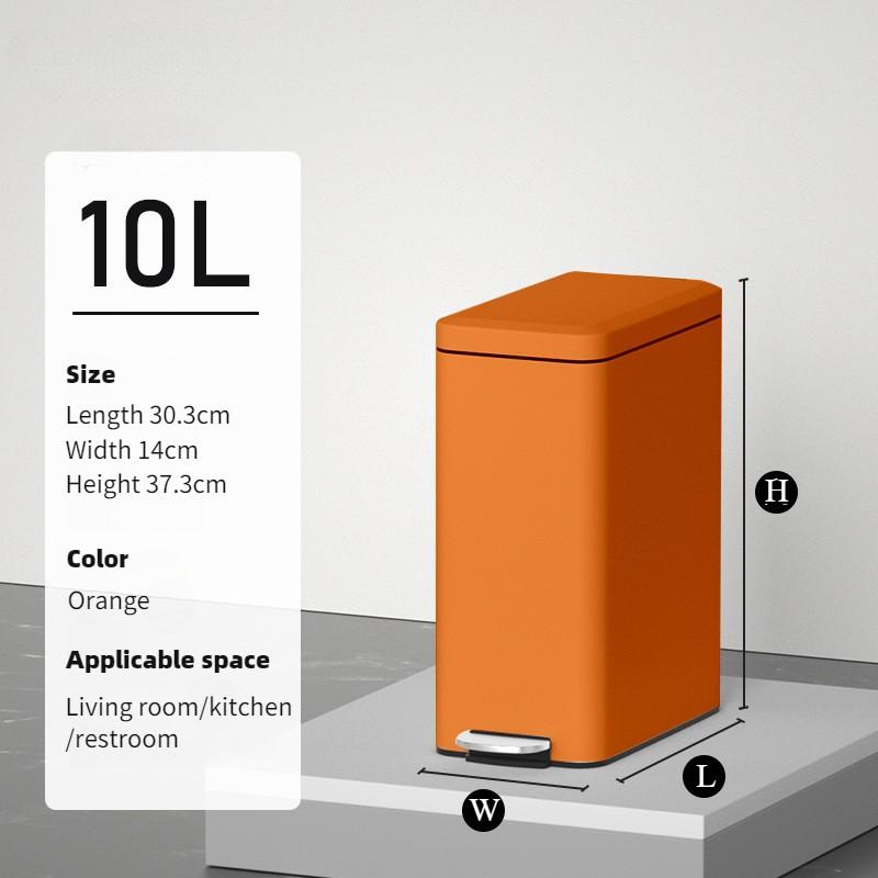 Household Stainless Steel Garbage Can Foot Operated Bathroom Waste Bin Kitchen Living Room Garbage Storage Bucket