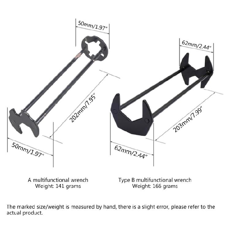 Bathroom Wrench Sink Repair Wrench Four-claw Hexagon Wrench Repair Plumbing Tool