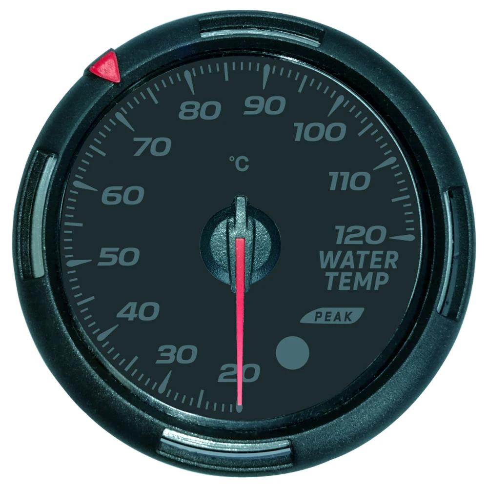 60MM Water Temperature Gauge + Sensor Black Face Boost turbo Oil temp Oil press Voltmeter tachometer gauge 64 Colors Backlight water temp gauge