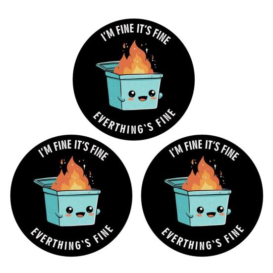 1/2/3Pcs Flaming Dumpster Mouse Pad Round Waterproof Home Office Gaming Computer Laptop Mousepad Desk Mat with Non-slip Rubber Base PC Accessories