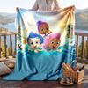 Warm Flannel Blanket Bubble Guppy Pattern, Lightweight Comfortable Throw Blanket for Bed Sofa Use