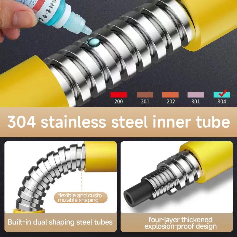 2 Tryby Przedłużka Przedłużacz Baterii Łazienkowy Regulowany Swobodnie Wyginany Odporny na Zachlapania Uniwersalny Adapter Rurki Przedłużającej 360 Stopni Kuchnia