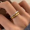 PONYKISS  Sterling Silver Rice Beads Round Rings for Women Trendy Opening Fine  Minimalist Personality Accessories