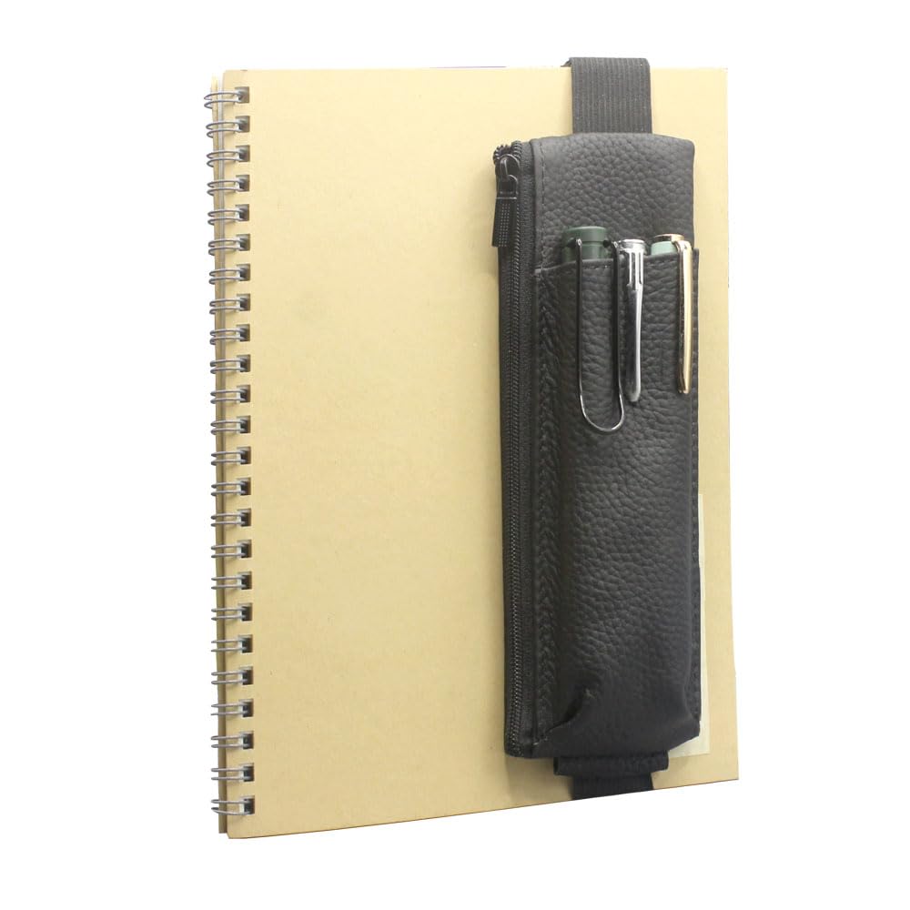 

Держатель для ручек из натуральной кожи с эластичной лентой для карандашей и ручек, совместимый с и дневниками, блокнотами, чехол, держатель, размеры А4/А5/В5/В6, планшеты, чёрный