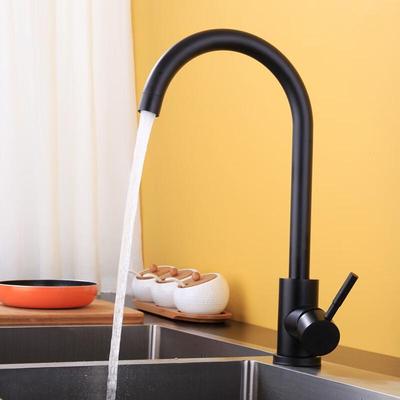 MDNG Black Rotatable Kitchen Faucet with Hot & Cold Mixer