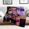 "Vivid Braid Adventure: Colorful Anime Character T-Shirt"Blanket Lightweight Flannel Throw Blanket for Sofa, Bed, Travel, Camping, Livingroo