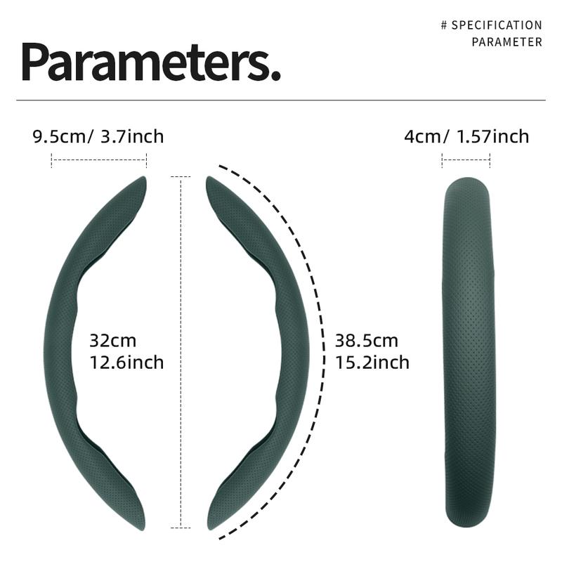 Suitable for Peugeot Breathable Leather Steering Wheel Cover with Segmented Quick-Release Design, Non-Slip and Durable, for Models 206 208 3008 308