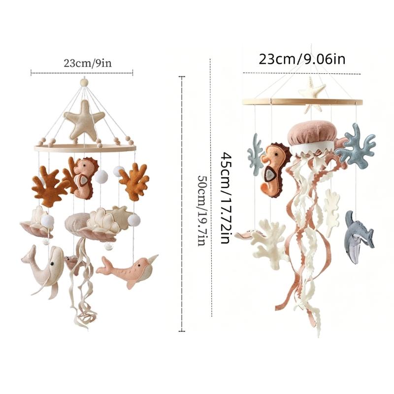 Baby Mobile Ocean Bed Bells Mobile Crib Jewelry Creative Pendants Toy Seahorse Wind Chimes Nursery Decorations Gift