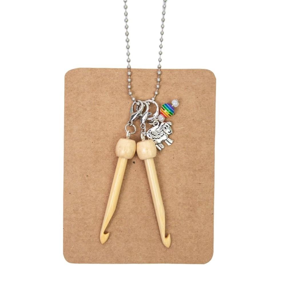 Wooden Crochet Hook with Markers With Stitch Markers On-The-Go Crochet Needle Art Tool Mini Wearable Design Crochet Hooks Kit