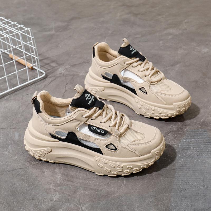 

ins Korean version of the new dad shoes girl 2025 summer student running sports thick sole height increase casual street shot 35 чёрный