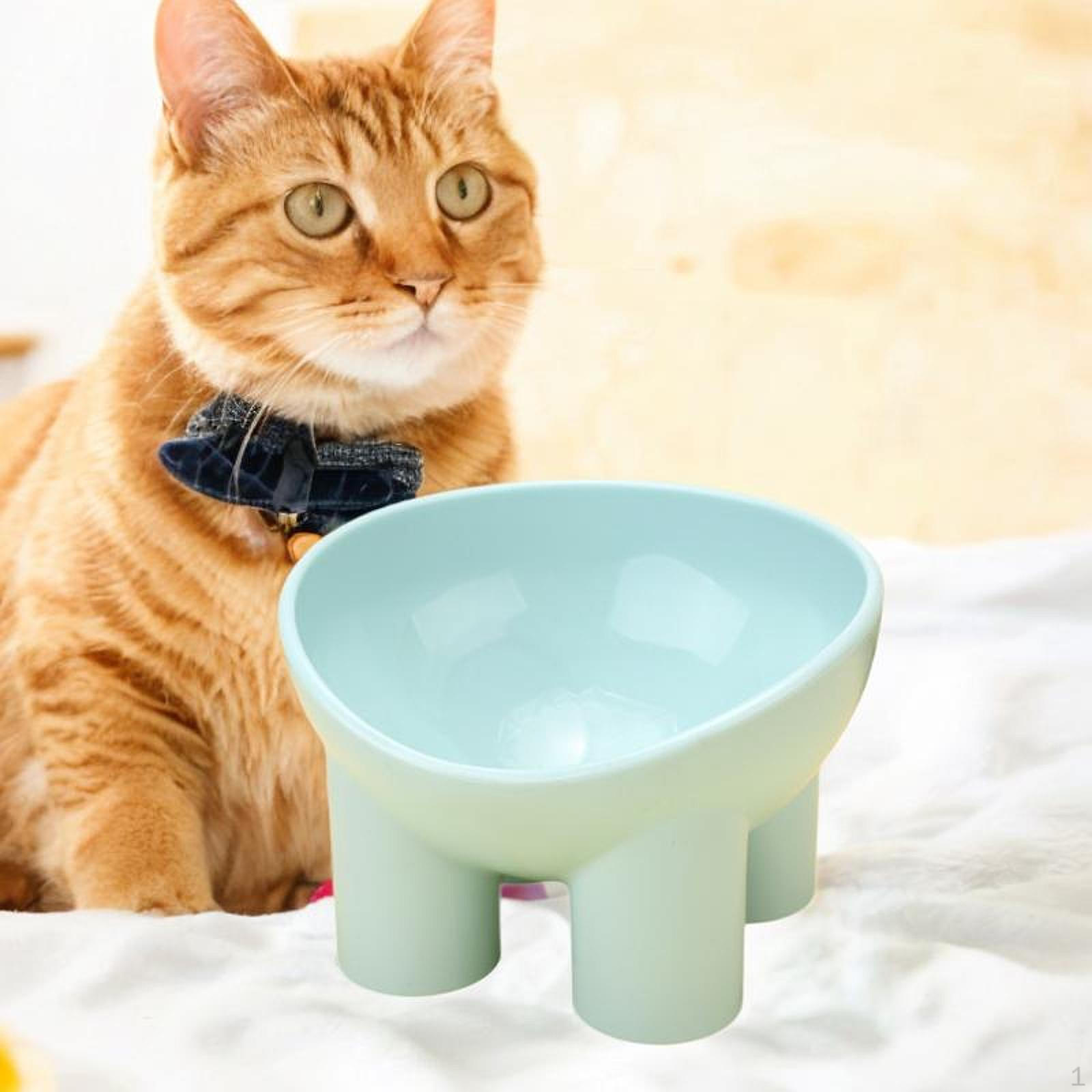 

Повышенная миска для собак с кошачьим бантом для кошек и собак, стабильная защита, диспенсер для воды на шейке матки, противоскользящая еда синий