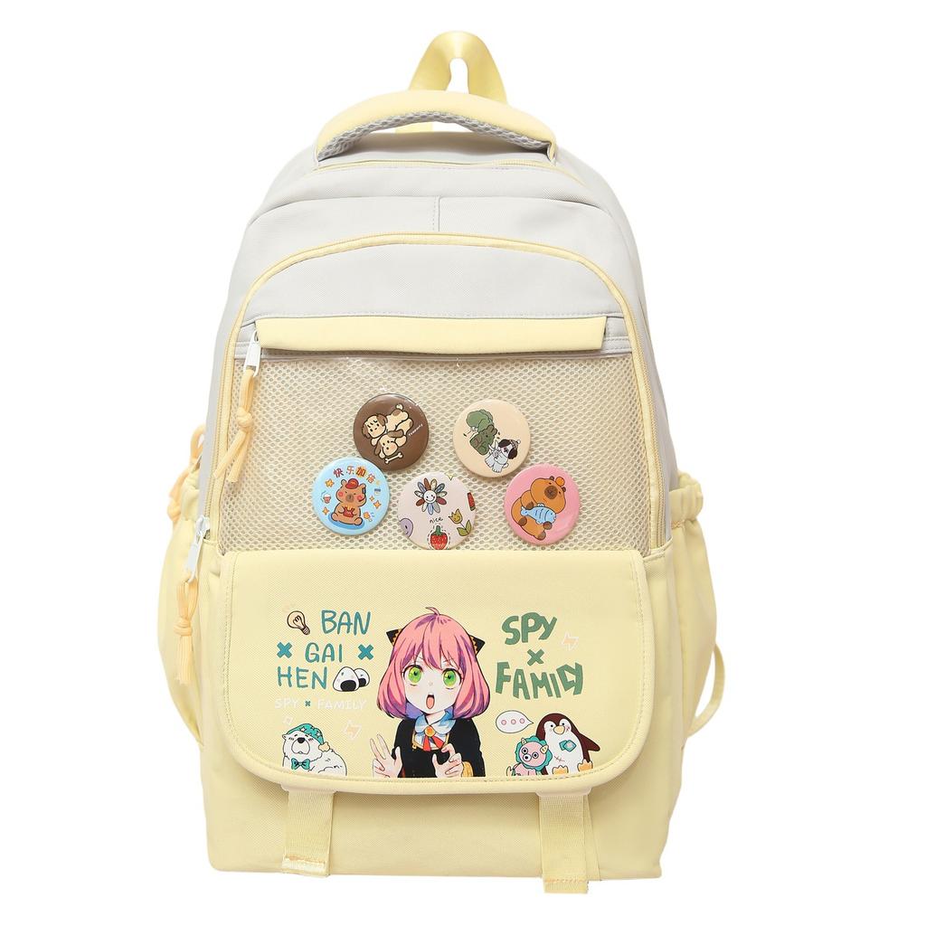 Schoolbag Elementary School Bag Grades 1-1 Cartoon Printed Children's Backpack Large Capacity Burden Reduction Travel Backpack Pain Bag Female
