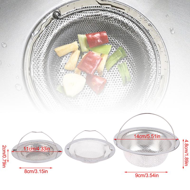 Stainless Steel Kitchen Sink Filter Floor Drain Mesh Bathroom Filters Drain Basket With Handle Bathtub Hair Catcher Stopper