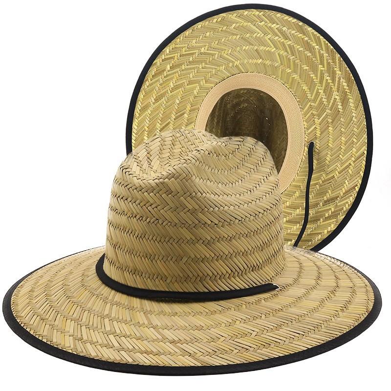 Beach Hat Summer Men's Big Eaves Sun Hat Outdoor UV Protection Hollow Grass Women's Straw Hat