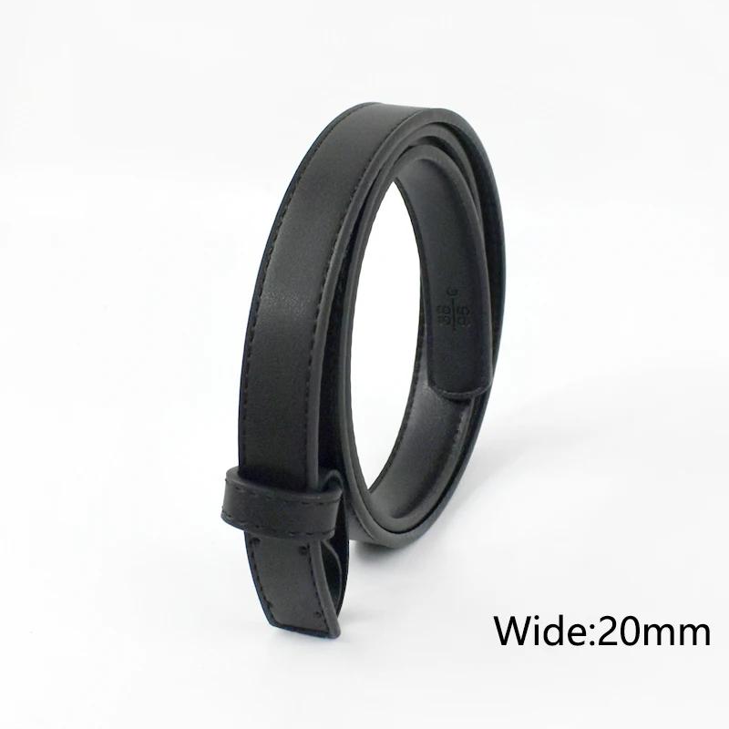 

20-38mm Black Cowskin Belt Men No Buckle Belts Strip High Quality Business Waitband Pants Waist Strap Leather Craft Accessories 100cm