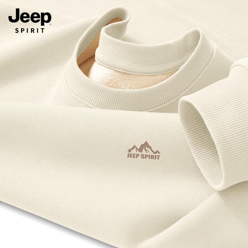 JEEP SPIRIT Men's Fleece Lined Crew Neck Sweatshirt