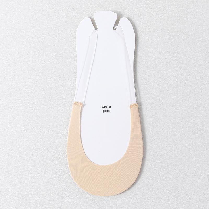 Women's Summer Invisible Boat Socks - Breathable, Sweat-Absorbing, Antibacterial, Anti-Slip, Low-Cut for High Heels