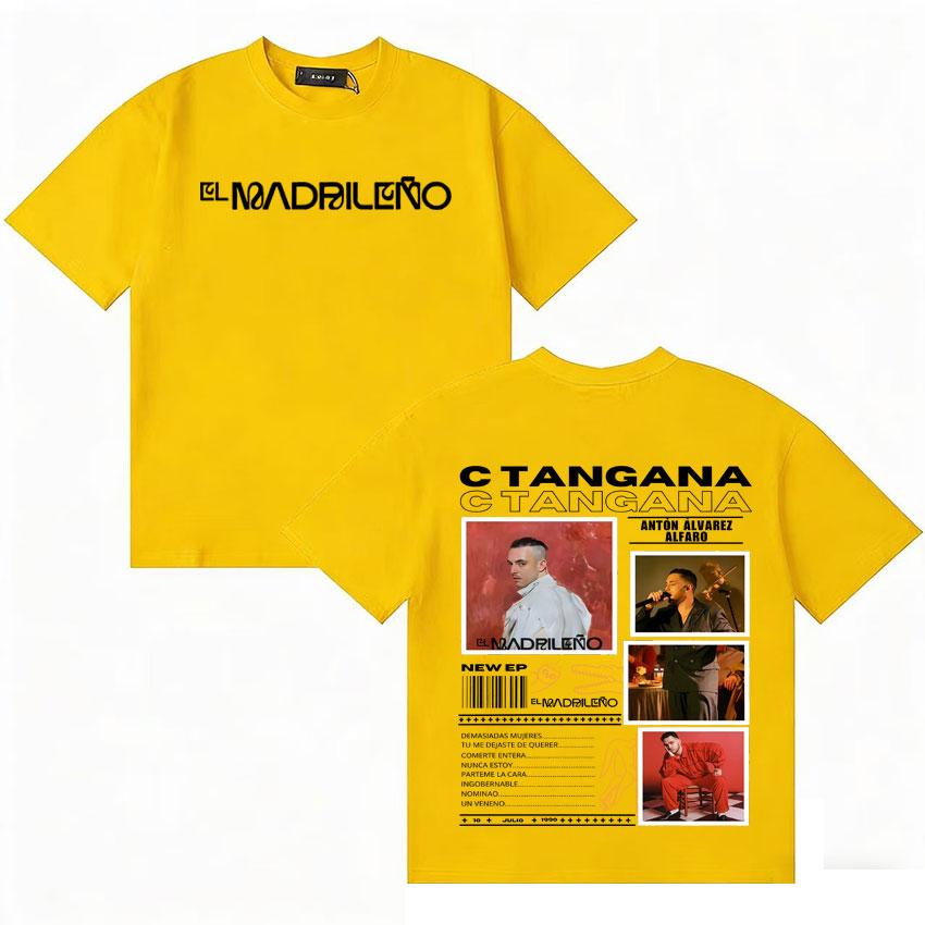 Rapper C TANGANA El Madrileno Album Tour T Shirts Unisexs Womens Gothic Cotton Short Sleeve Tshirt Oversized High Street Tshirts