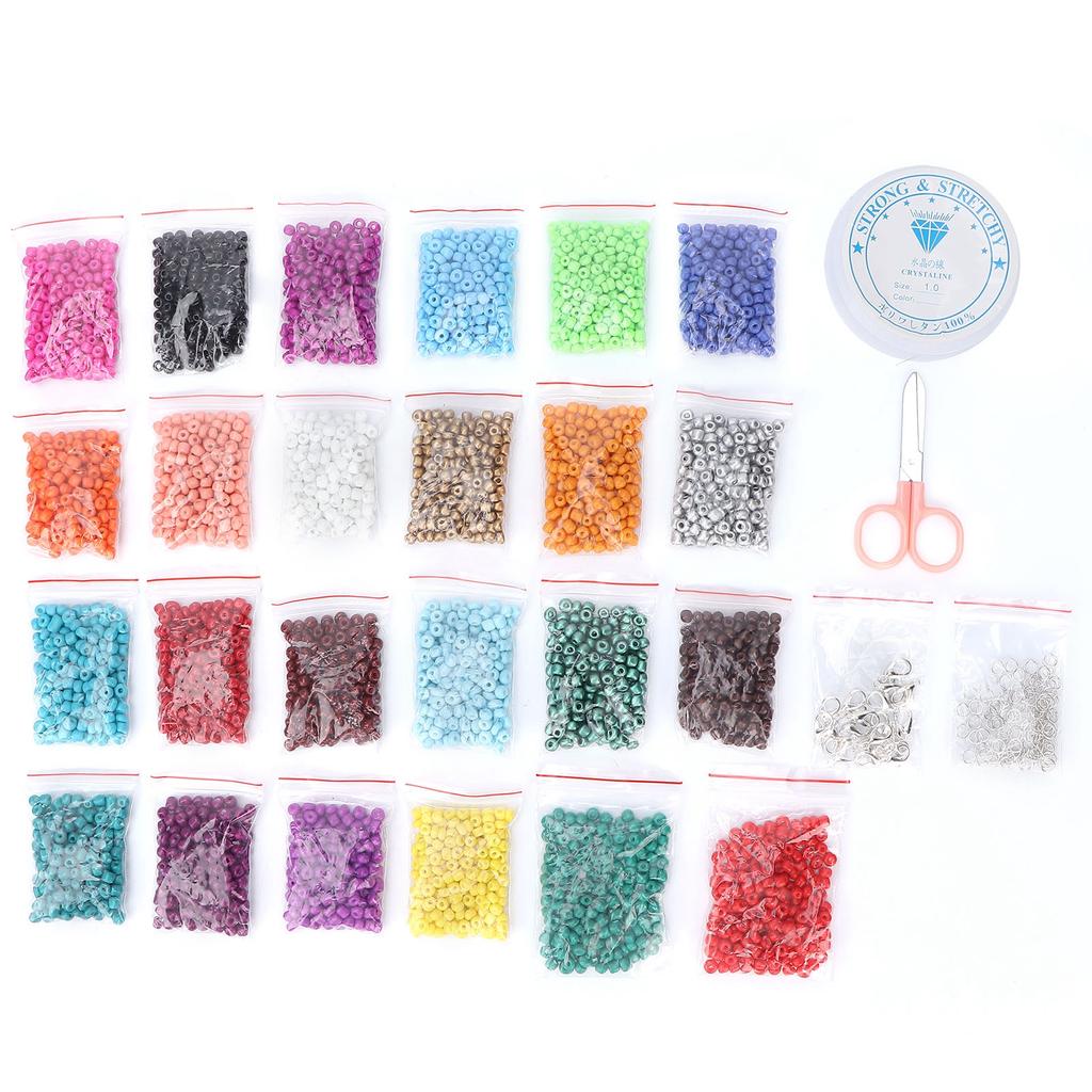 24 Colors 4mm Jewelry Making Beads Lobster Clasp Crystal Thread Kit DIY Jewelry Making Tools