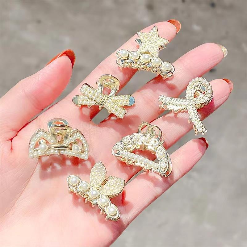 Mini Pearl Diamantový dráp do vlasů Ženy Dívčí Retro kamínková květina Spona na krabí dráp Malé sponky do vlasů Vlasové doplňky Krabí dívka
