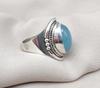 Blue Chalcedony 925 Sterling Silver Ring: Handmade Boho Gemstone Jewelry
