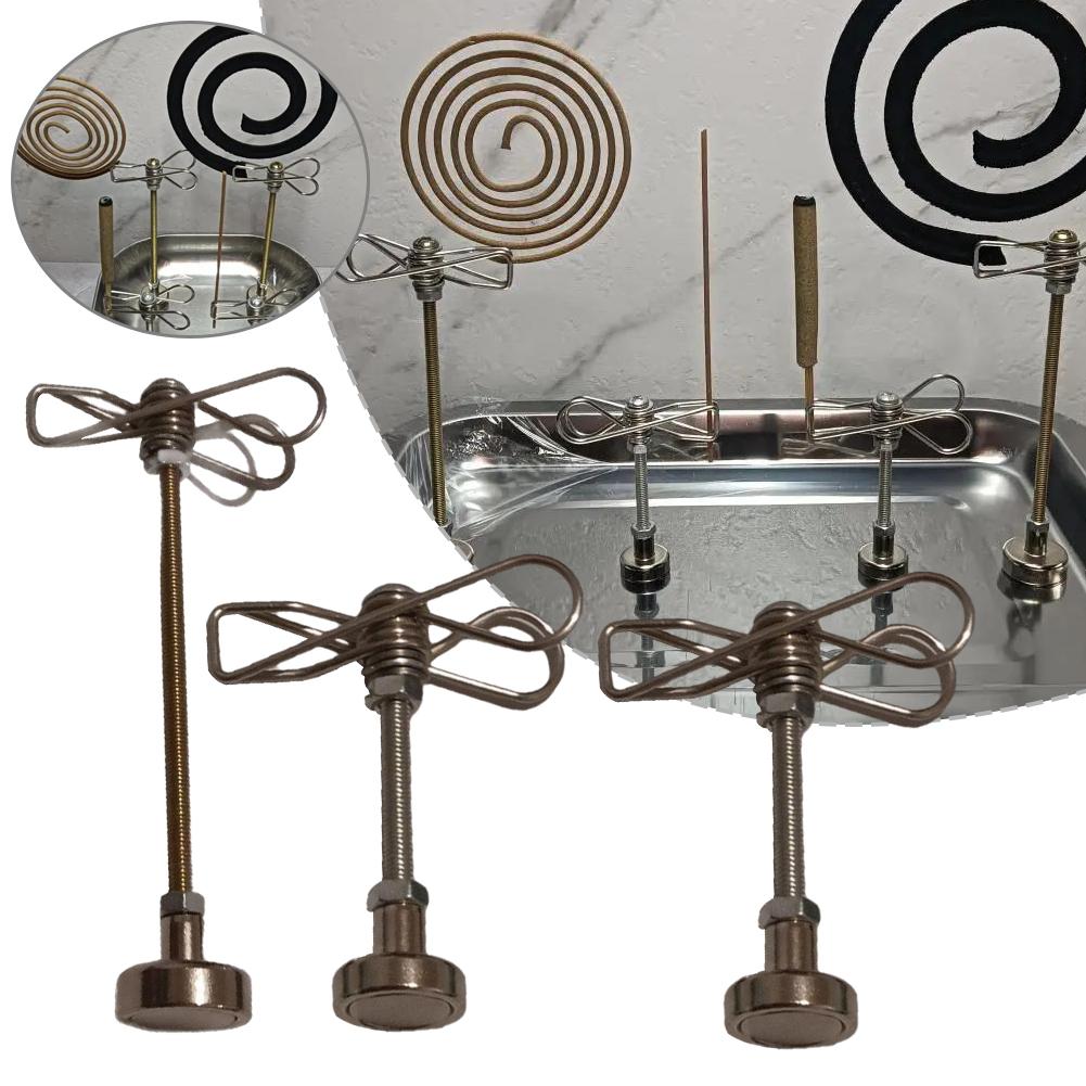 Magnetic Incense & Mosquito Coil Holder For Home Outdoor Camping Adjustable Angle Clamp Universal Moxa Stick Bracket
