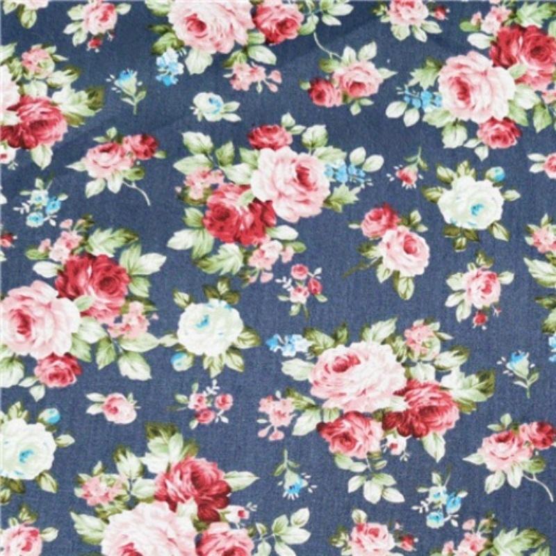 1ks Vintage Květinová Bavlněná Látka Vzor Růže Květinový Potisk Balíček Látek na Patchwork Šití Tvoření DIY