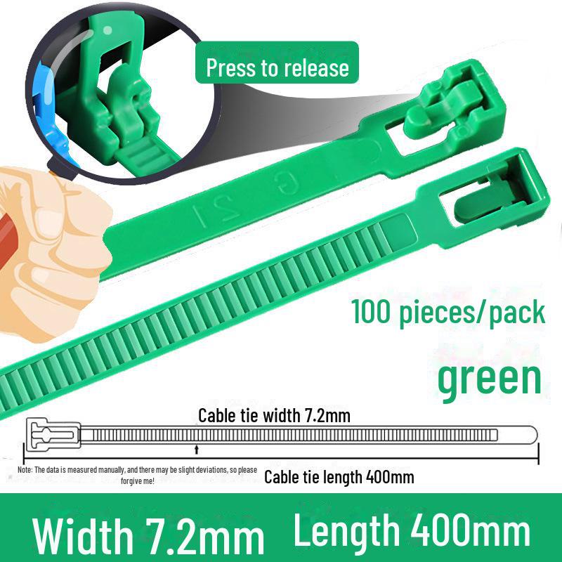 Reusable Nylon Cable Tie with Square Head, Black & White