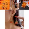 Halloween Pumpkin Skeleton Alloy Earrings With Electric Plating For Cosplay And Party Decor