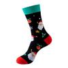 5 Pairs Set Christmas Crew Socks for Women, Cute Santa Snowman Xmas Tree Printed Cotton Socks, Winter Warm Casual Fashion Socks
