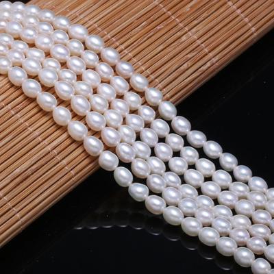 1String, AAA White Natural Freshwater Pearls, Oval Pearl Beads, 5–6 Mm, for DIY Necklace Accessories, Valentine's Day Gifts, 36cm