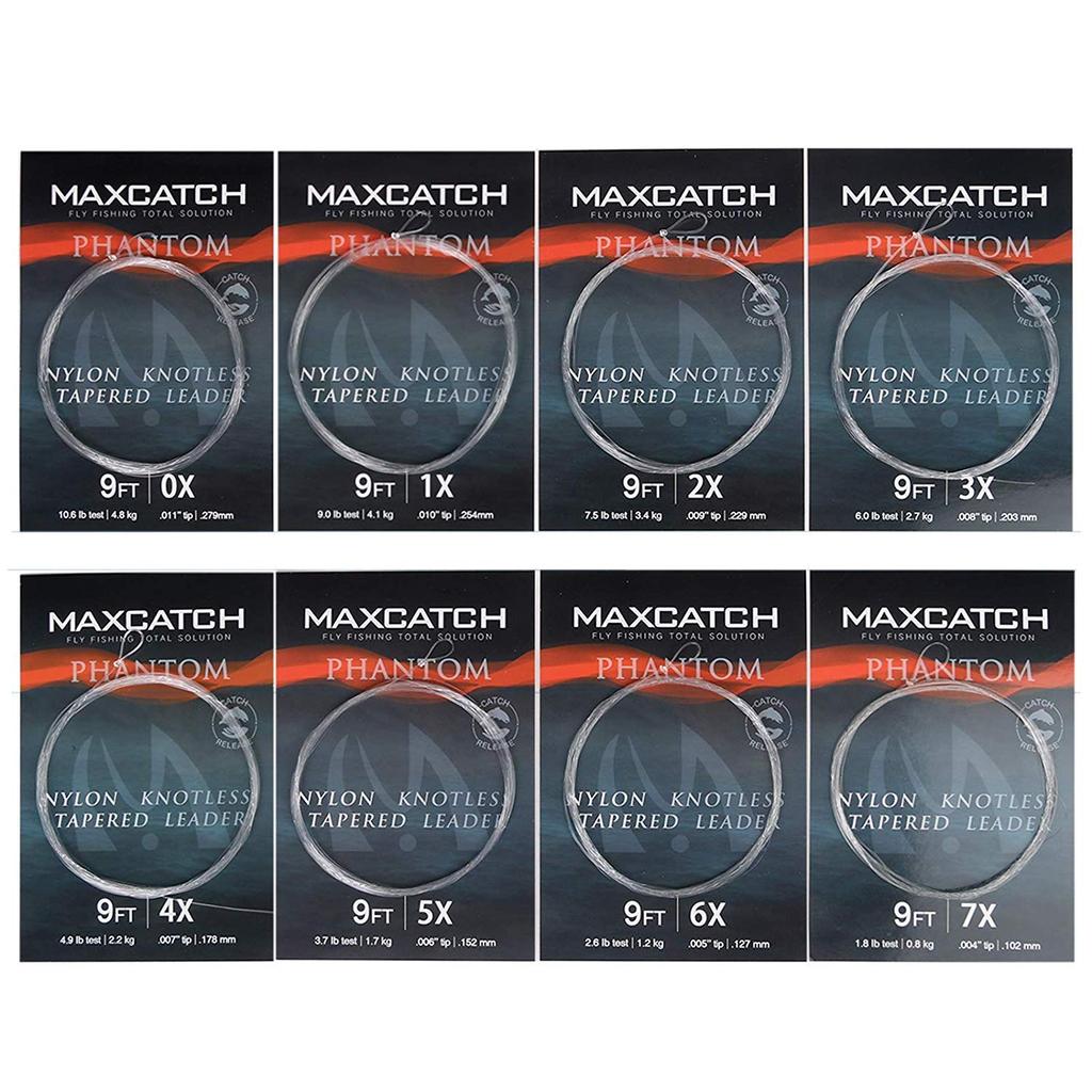 M MAXIMUMCATCH Maxcatch 6 Bucăți 1 Pachet Leader pentru Pescuit la Muscă Fir Leader Fir de Pescuit la Muscă cu Buclă 0X Bucăți 1 7.5ft/9ft/12ft/15ft (0X-6X) (15 picioare, (6 pachete))