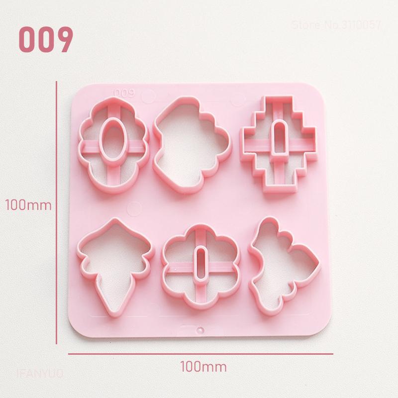 Various Shaped Clay Cutter Molds Geometry Palm Leaf Christmas Tree Polymer Clay Earrings Making Mold for Cookie Pendant Jewelry