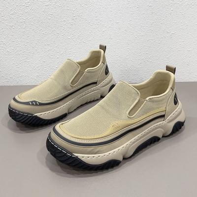 Heren Zomer Casual Schoenen Ademend Mesh Brede Neus Lichtgewicht Comfortabel Instapper Dikke Zool Modieuze Alles-Combineerbare Schoenen