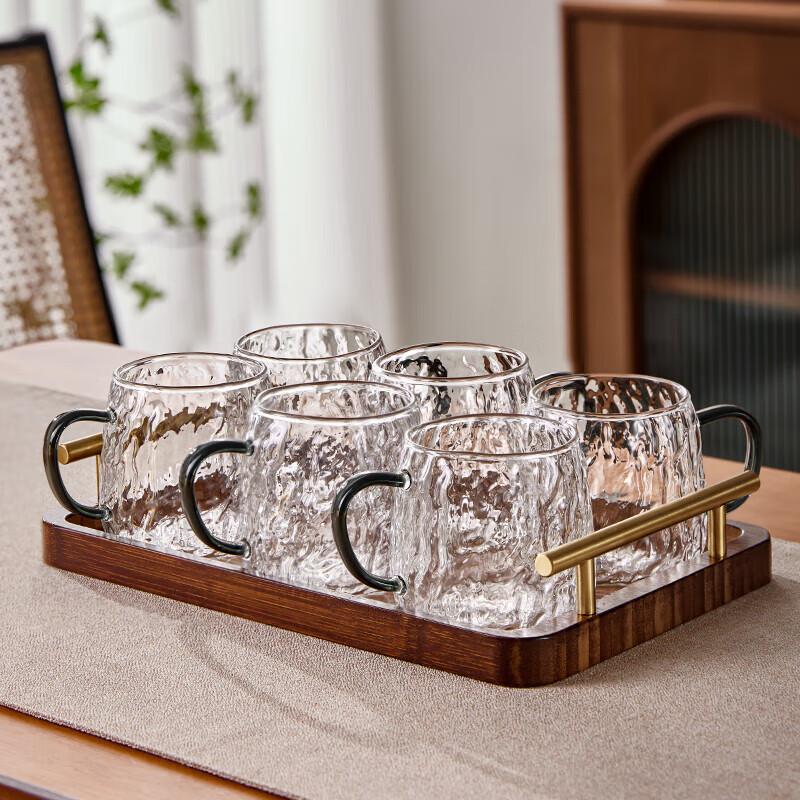 Zhuo Pu Glacier Design High Borosilicate Glass Tea Cup Set