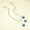 Fashion Choker Chain Pearl Necklace Earrings Sets for Women Jewelry Cute Colorful Butterfly Gold Color Chain Vintage Jewellery