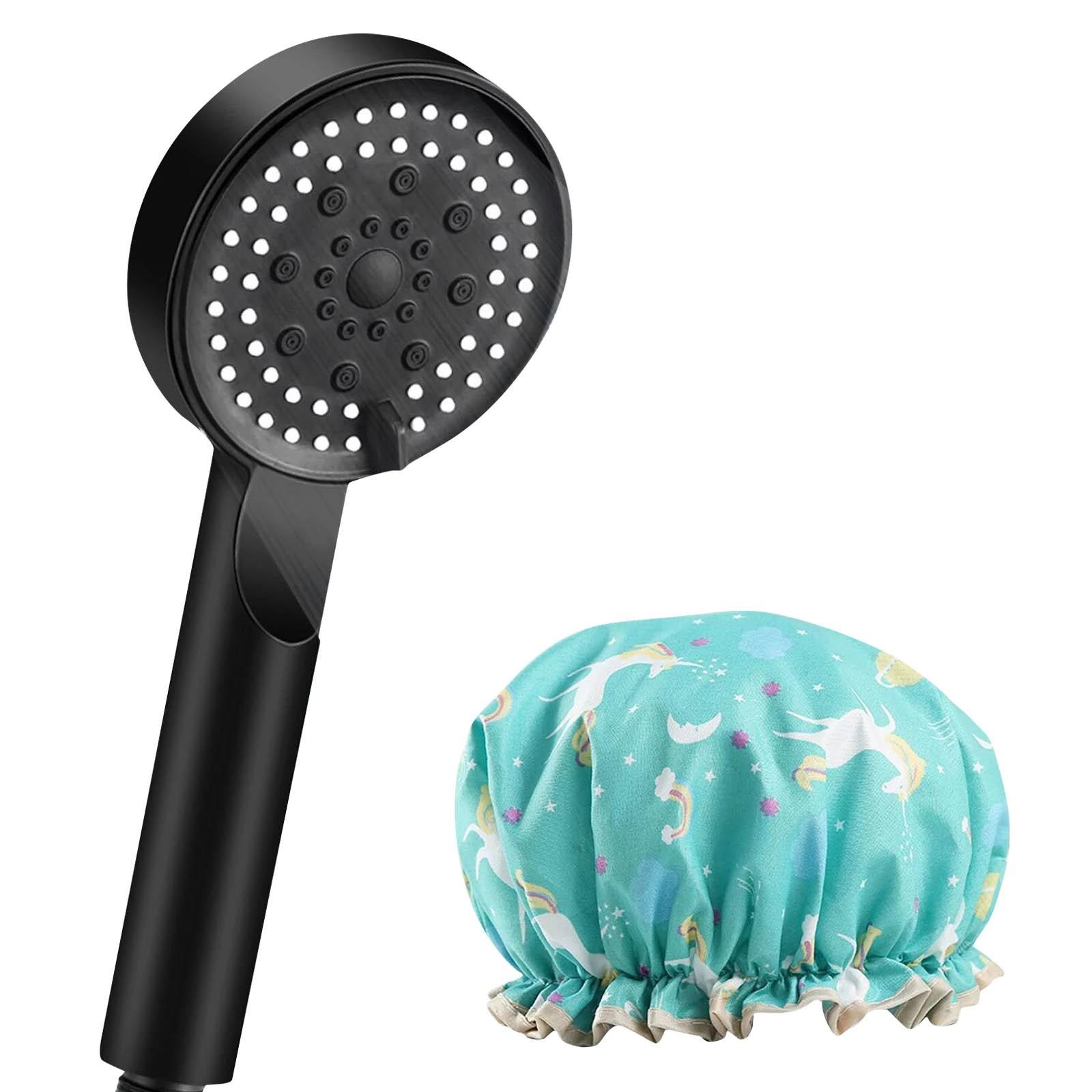 

Душевая насадка высокого давления с 5 настройками и шапочкой для душа, ручная насадка для тропического душа, экономия воды, защита от протечек и регулируемая One Size
