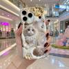Full Rhinestone Ragdoll Cat Paw Star Wavy Edge Phone Case For iPhone 17 16 15 14 13 12 11 8 7 Plus Pro Max Bling Pet Cover