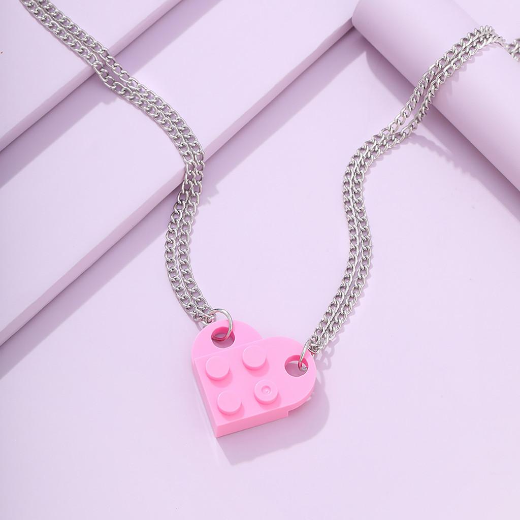 Heartshaped Jewelry Eyecatching Necklace For Trendy Couples In Vibrant Colors