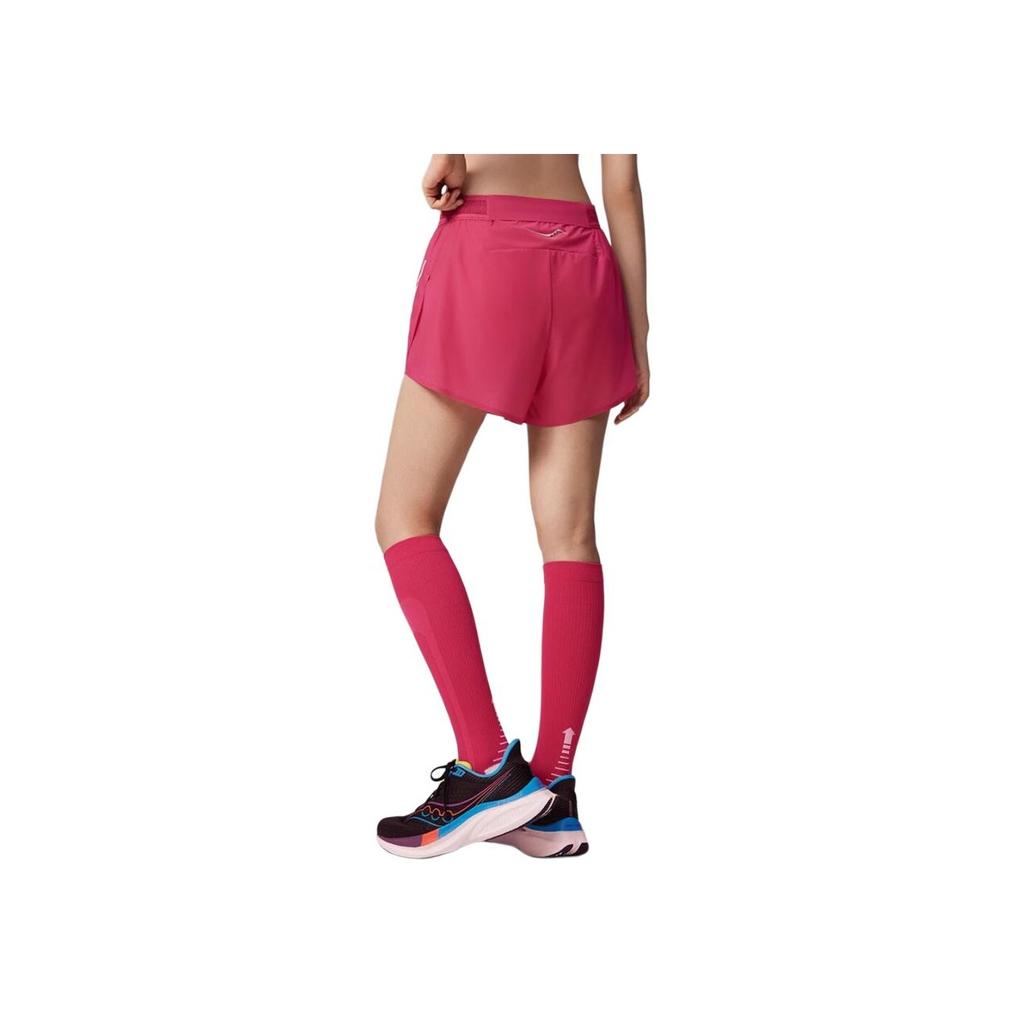 SAUCONY Professional Training Quick-Dry Breathable Double-Layer Sports Shorts Women Shorts Purple Crimson SA1250DP63T-RD024