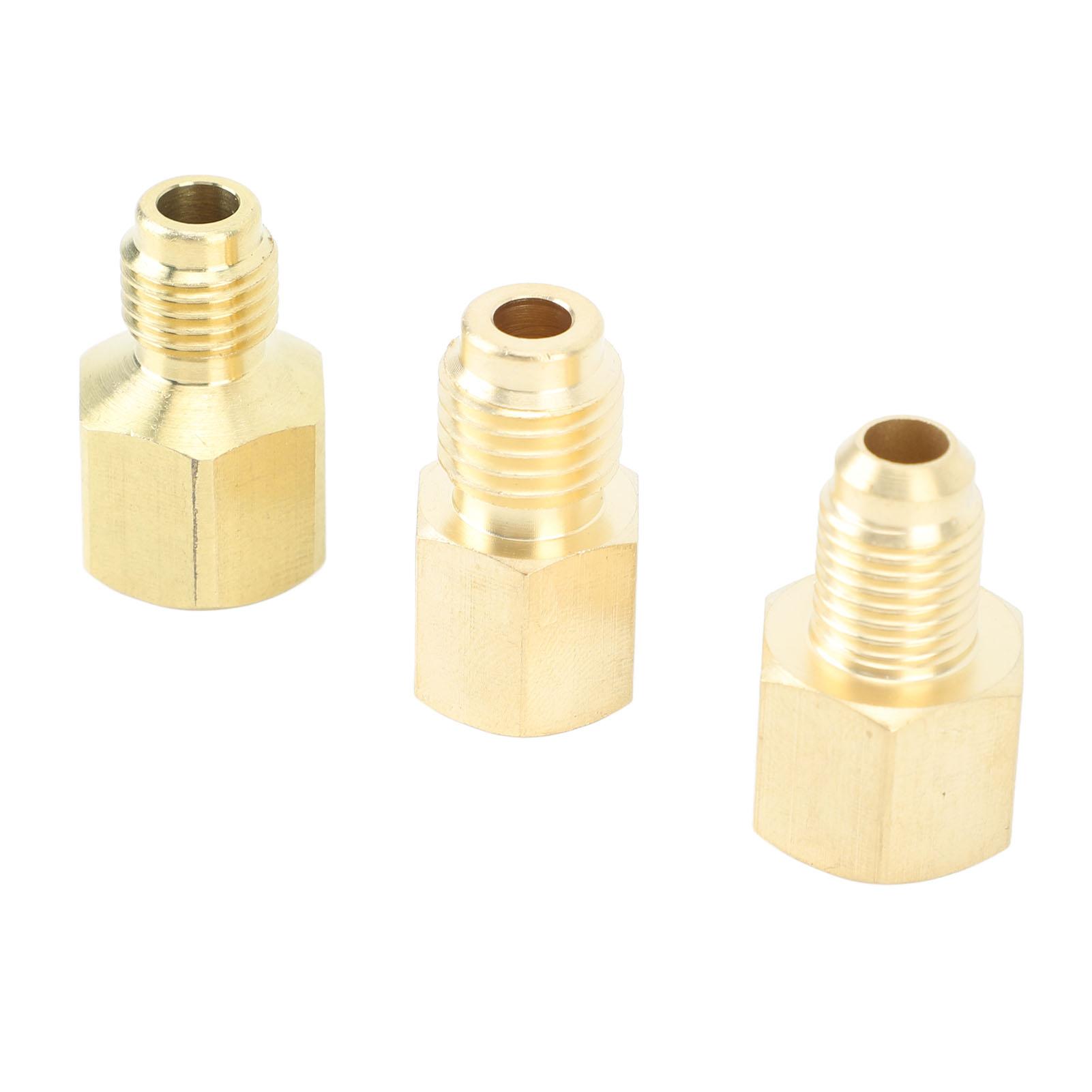 

3pcs Air Conditioner Brass Adapter Durable Vacuum Adapter Portable Charging Vacuum Port Adapter for Home Appliances