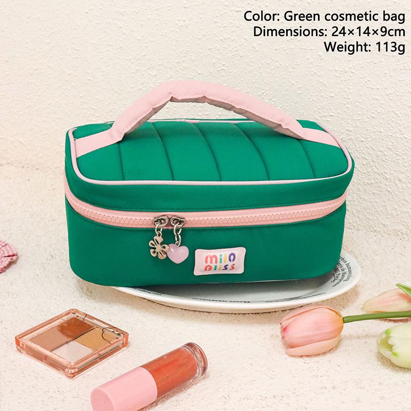 Ins Style Cosmetic Bag Large Capacity Travel Cosmetic Bag Portable Wash Bag Girl Series Contrast Color Storage Bag