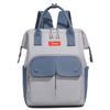 Colorblock Nylon Convertible Backpack with Dual Front Flap Pockets Top Handle Casual Daypack for Women Daily