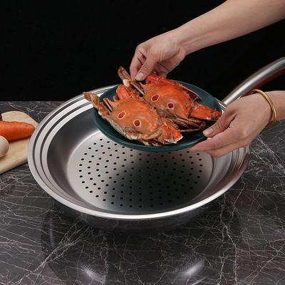 Dampfeinsatz Rostfrei Multifunktionales Dampfgitter Passend für 30/32/34 Zoll Woks Abnehmbares Dampfkorbgestell für den Heim- und Restaurantgebrauch