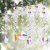 Crystal Decoration Pendant Acrylic 6Pieces Christmas Ornaments Crystal Ornament Winter Ricicle Drop Glitter Rainbow Car Pendants